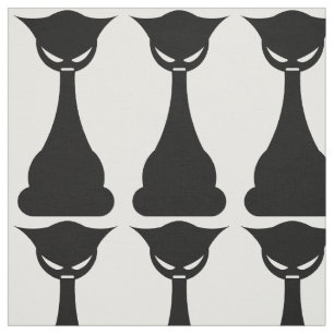 Tecido impressão de silhueta de gato preto gótico