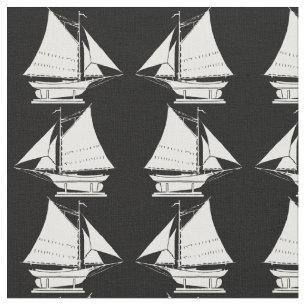 Tecido impressão de silhueta de veleiro