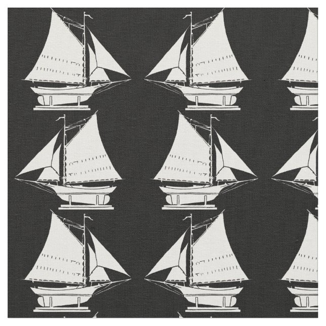 Tecido impressão de silhueta de veleiro (Detalhe)