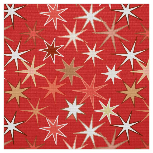 Tecido Impressão de Starburst Moderno, Mandarina Profunda (Modelo)