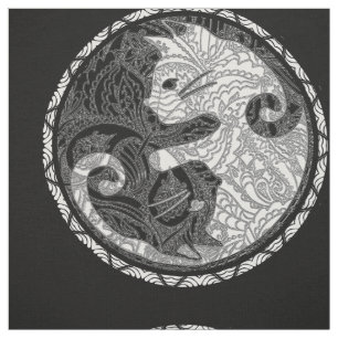 Tecido Impressão de Yin Yang Paisley do gato