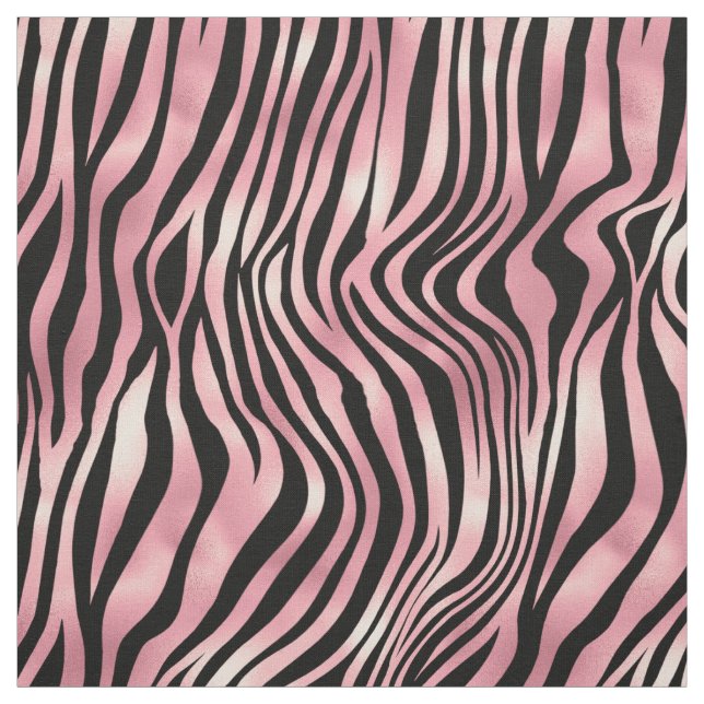 Tecido Impressão de Zebra Rosa e Negra (Modelo)