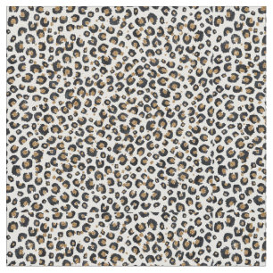 Tecido Impressão Elegante, Dourada, de Leopardo Preto-Ne