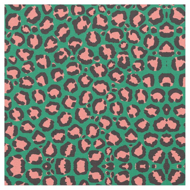 Tecido Impressão em animais de leopardo preto rosa-rosa m (Detalhe)