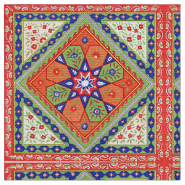 Tecido Impressão Floral Quadrados e Ouros