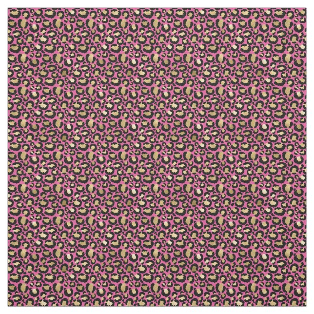 Tecido Impressão Leopardo Dourada de Glam Rosa (Modelo)