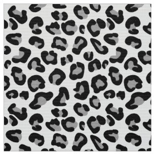 Tecido Impressão Leopardo em Preto e Branco com Cinza /