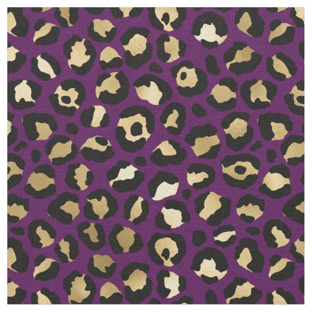 Tecido Impressão Leopardo Roxo e Dourada (Detalhe)