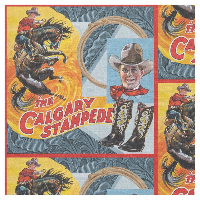 Tecido Impressão ocidental da colagem do vaqueiro do (Detalhe)