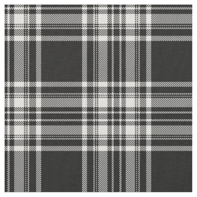 Tecido Impressão preto e branco real do Tartan de Stewart (Detalhe)