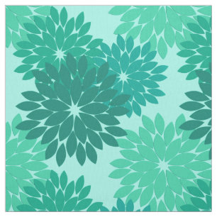 Tecido Impressão, turquesa, cerceta & Aqua florais