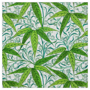 Tecido Impressão, verde e branco de bambu de William
