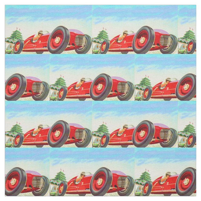 Tecido impressão vermelho do carro de competência 1950 (Modelo)