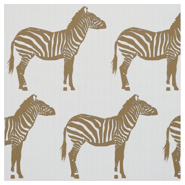 Tecido Impressão Zebra - Taupe Tan e Branco (Modelo)