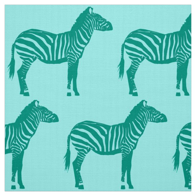 Tecido Impressão Zebra - Turquesa e Aqua (Modelo)