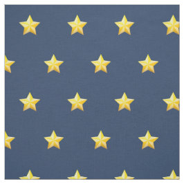 Tecido Impresso Azul Marinho com Estrelas Douradas