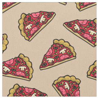 Tecido Impresso com Padrão de Fatias de Pizza por