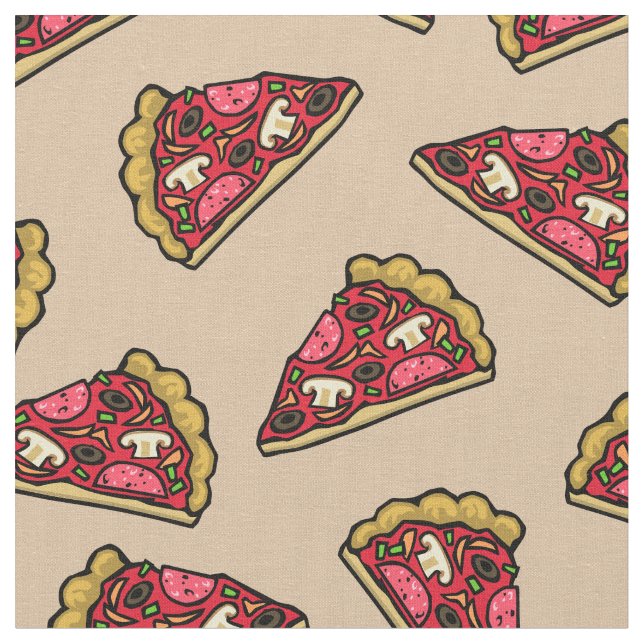 Tecido Impresso com Padrão de Fatias de Pizza por  (Detalhe)