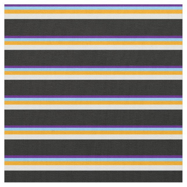 Tecido Indigo, Azul Claro, Laranja, Ciano Claro e Preto (Detalhe)
