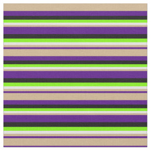 Tecido Indigo, Tan, Ciano Claro, Linhas Verde e Pretas