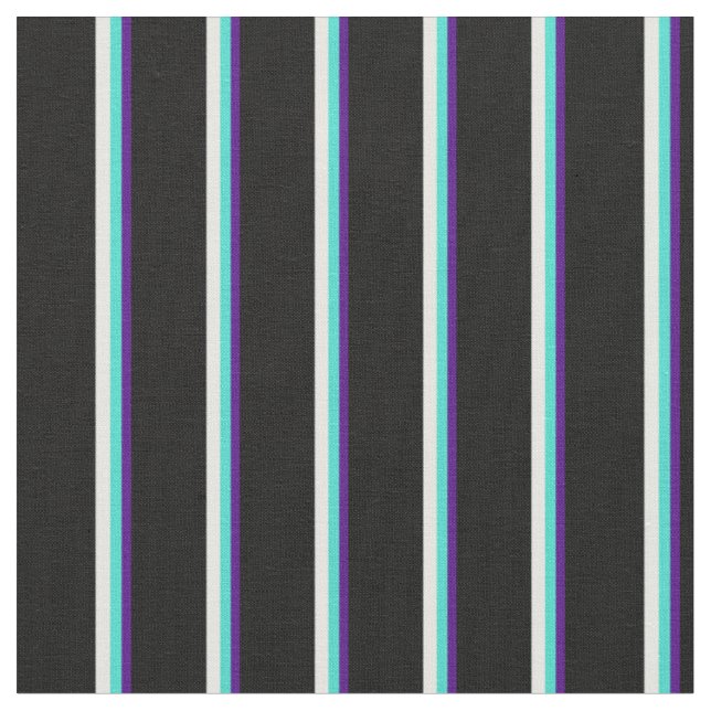 Tecido Indigo, Turquesa, Creme de Casa e Padrão Preto (Detalhe)