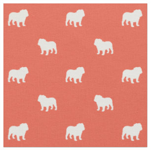 Tecido Inglês Bulldog Silhouettes Pattern Dog Lover