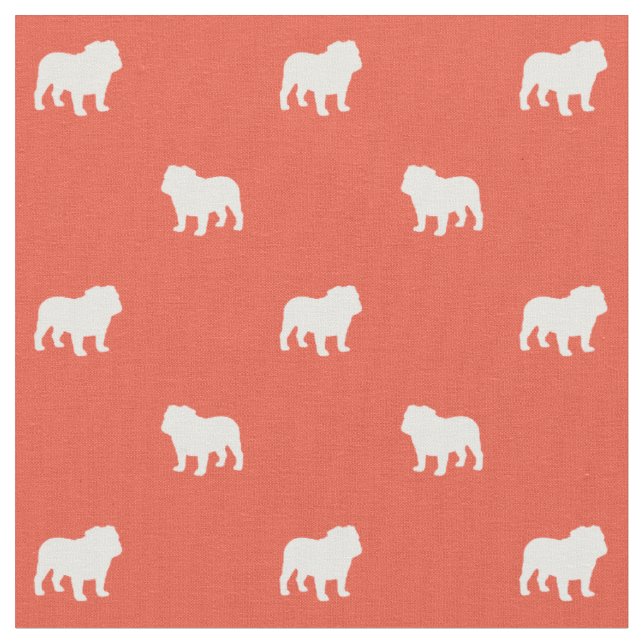 Tecido Inglês Bulldog Silhouettes Pattern Dog Lover (Detalhe)