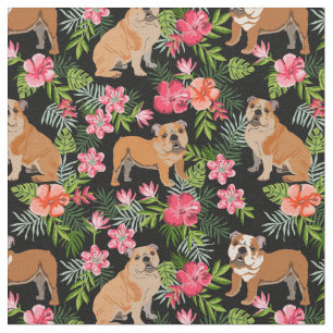 Tecido Inglês Bulldogs impressão tropical