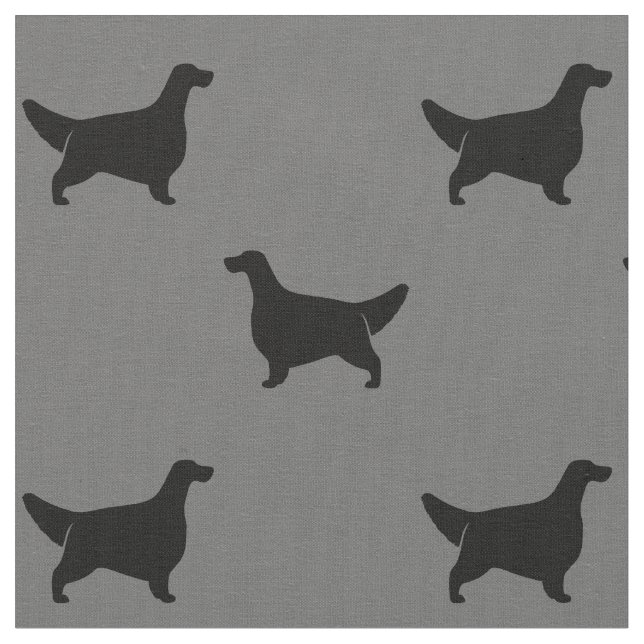 Tecido Inglês Setter Silhouettes Cinza de Padrão e Preto (Detalhe)