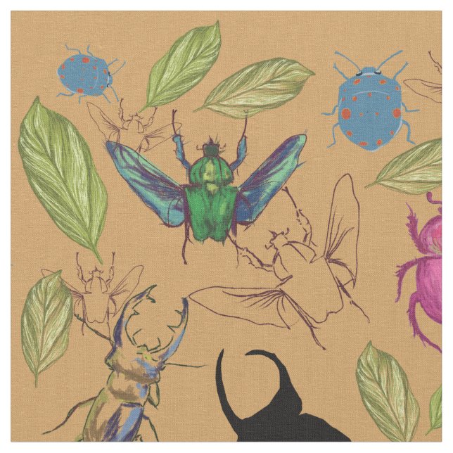 Tecido Insetos Belo Padrão  (Detalhe)