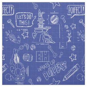 Tecido INSETOS BUNNY BUILDERS™  Padrão do Sketch Blueprin