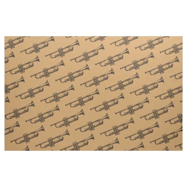 Tecido Instrumento musical de bronze da trombeta (Fat Quarter)