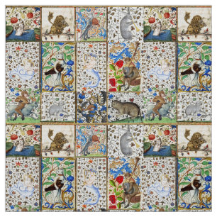 TECIDO INSTRUMENTOS MUSICAIS DE JOGO BESTIÁRIO MEDIEVAL