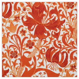 Tecido Íris de William Morris e lírio, tanjerina