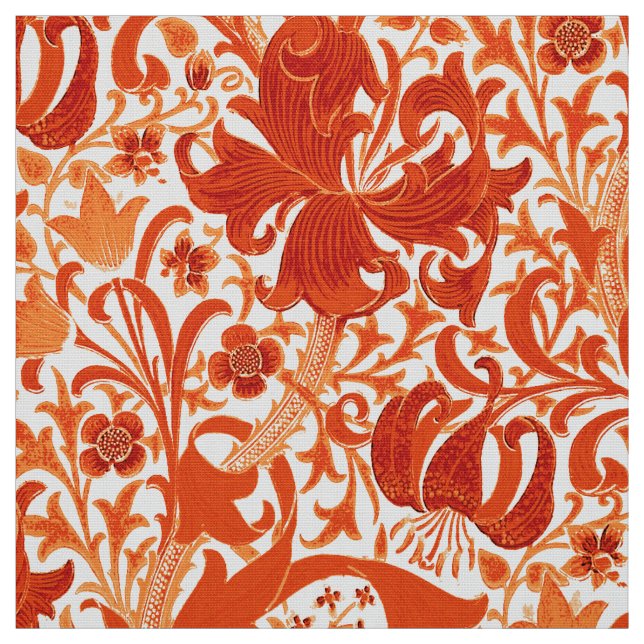 Tecido Íris de William Morris e lírio, tanjerina (Modelo)