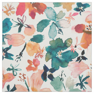Tecido ISLAND TIME Watercolor Tropical Floral