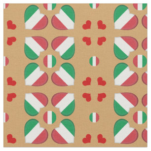 Tecido italiano de moda do Coração Flag & Italy