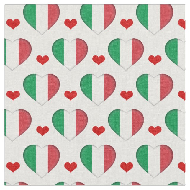 Tecido italiano de moda Flag & Red Heart /Itália (Detalhe)