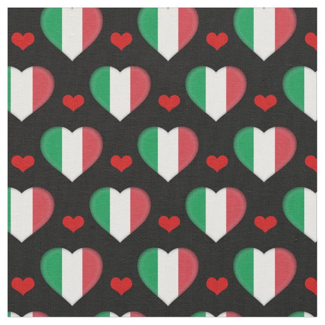 Tecido italiano de moda Flag & Red Heart /Itália (Detalhe)