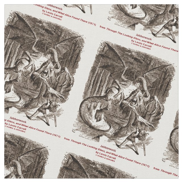 Tecido Jabberwock de Lewis Carroll por meio de vidro (Detalhe)