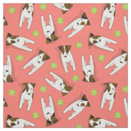 Tecido Jack Russell cachorros com tênis coral QUALQUER co