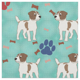 Tecido Jack Russell Terrier Cartoon