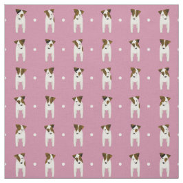 Tecido Jack Russell Terriers pinta ponto poeirento rosa q