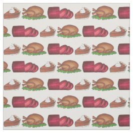 Tecido Janta de Ação de Graças Turquia Cranberry Pumpkin 