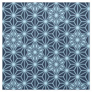 Tecido Japonês Asanoha ou teste padrão de estrela, azul
