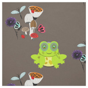 Tecido Jardim da Natureza do Sapo Whimsy