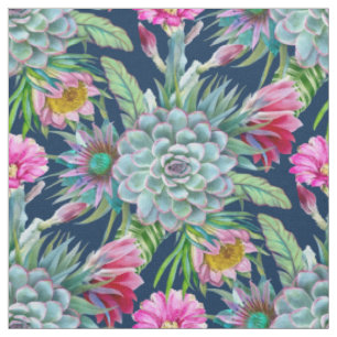 Tecido Jardim das Flores Echeveria Cactus