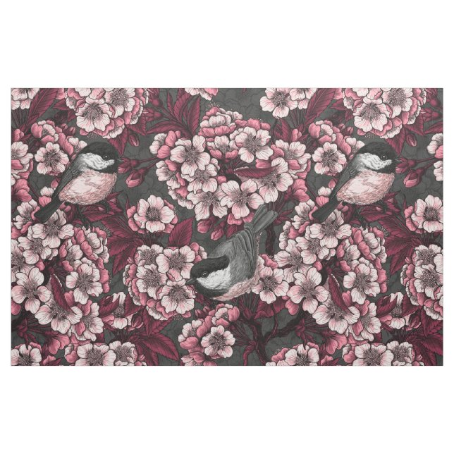 Tecido Jardim de cereja noturno (Fat Quarter)
