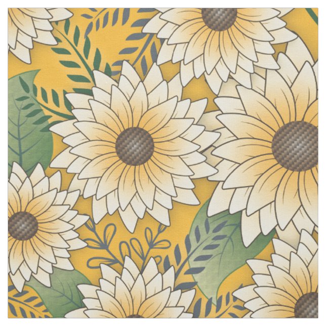 Tecido Jardim de girassol, amarelo-palha escuro (Modelo)