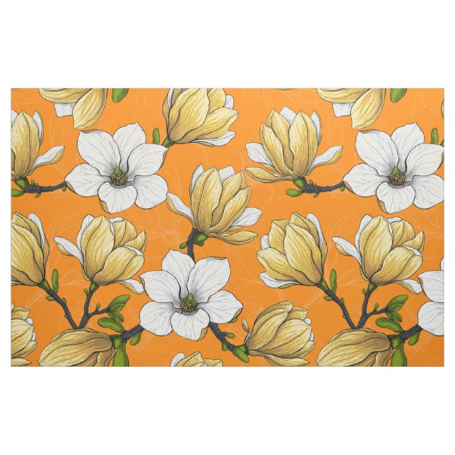 Tecido Jardim de Magnolia em amarelo (Fat Quarter)